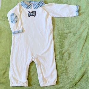 Janie and Jackie train onesie 3-6 months